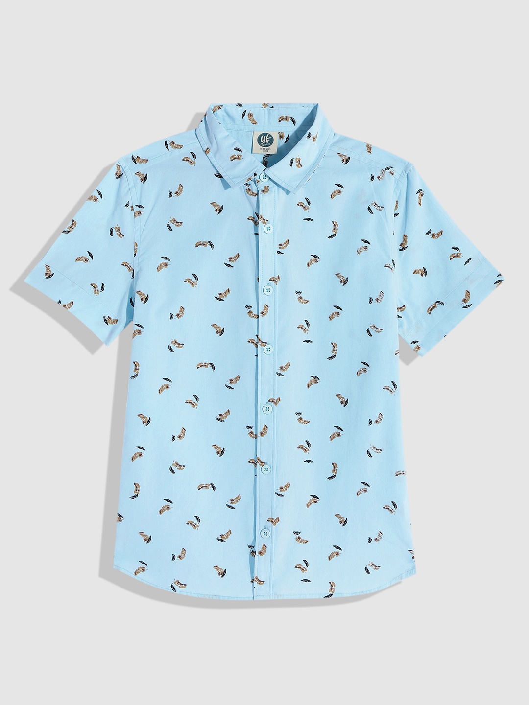 

YK Boys Opaque Printed Pure Cotton Casual Shirt, Blue