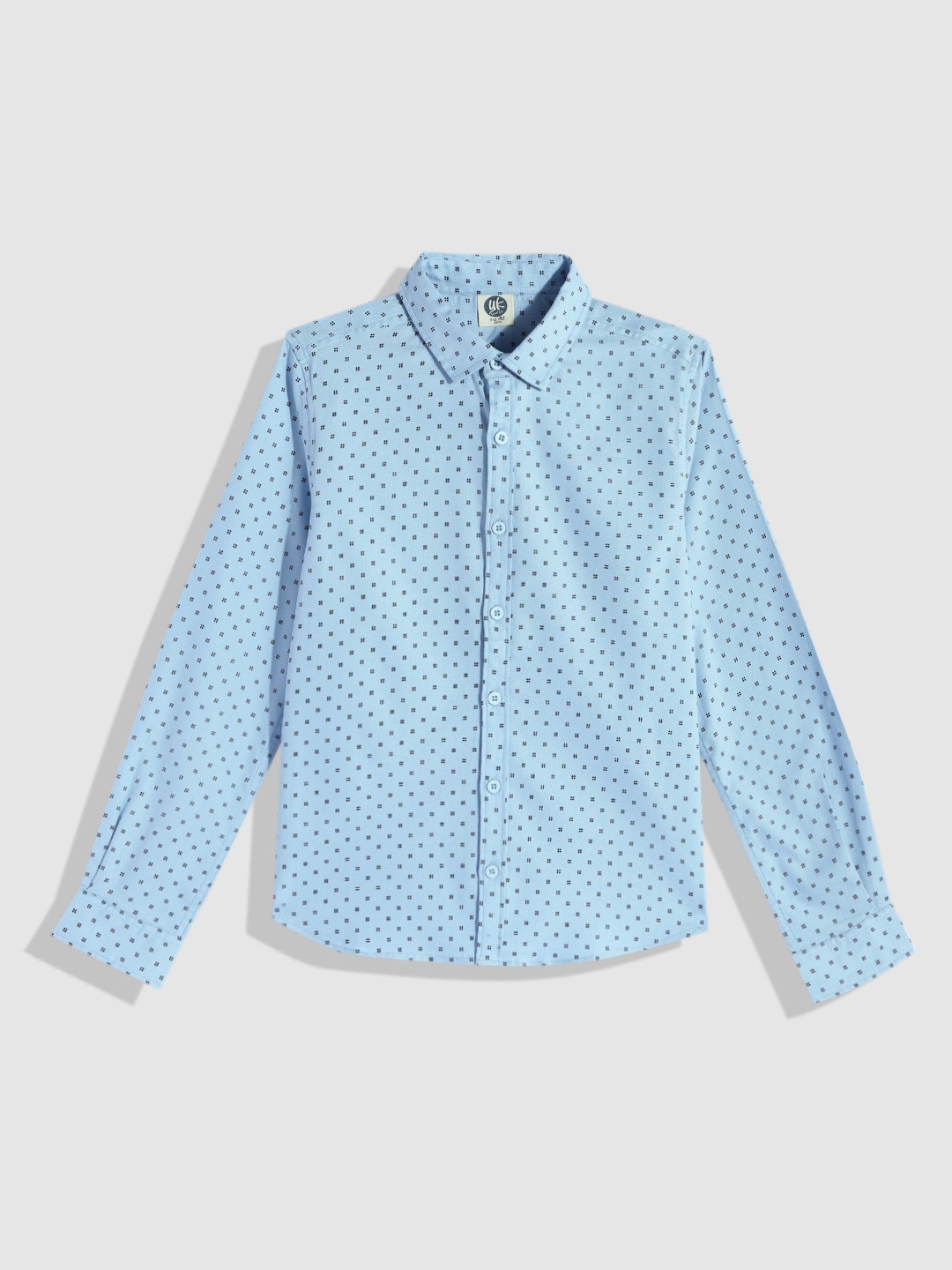 

YK Boys Blue Opaque Printed Pure Cotton Formal Shirt