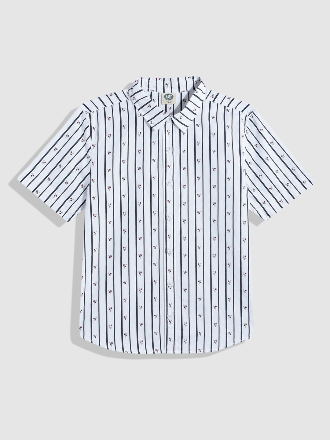 

YK Boys Opaque Striped Casual Cotton Shirt, White