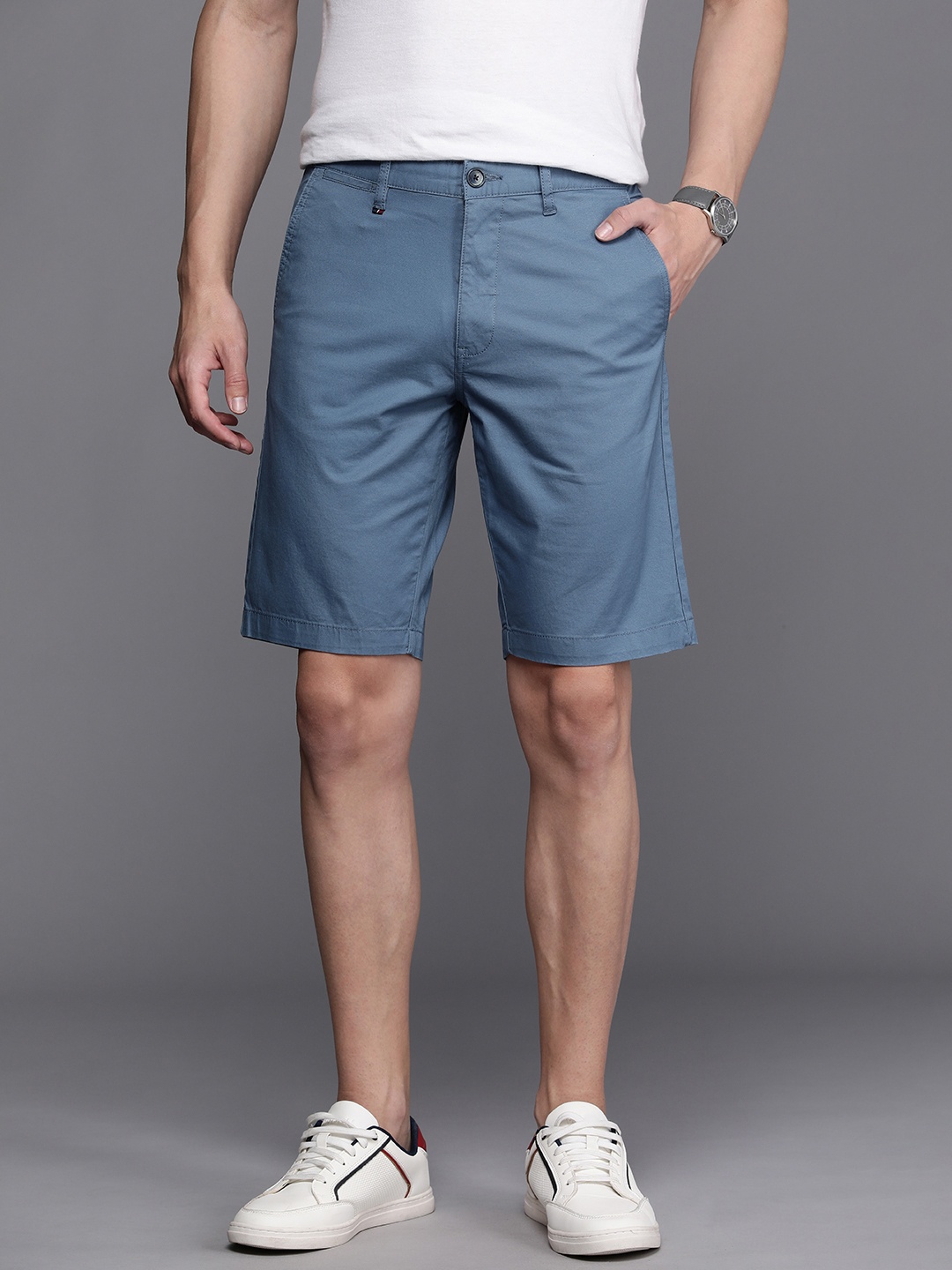 

Louis Philippe Sport Men Slim Fit Chino Shorts, Blue