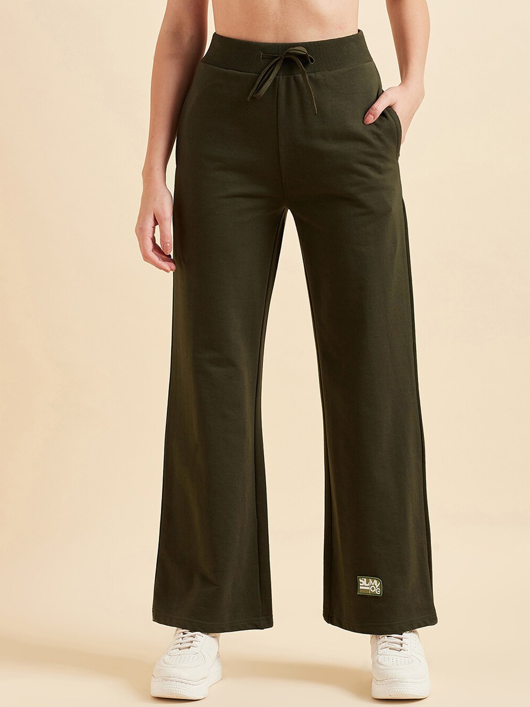 

Sweet Dreams Olive green Women Mid-rise Cotton Trousers