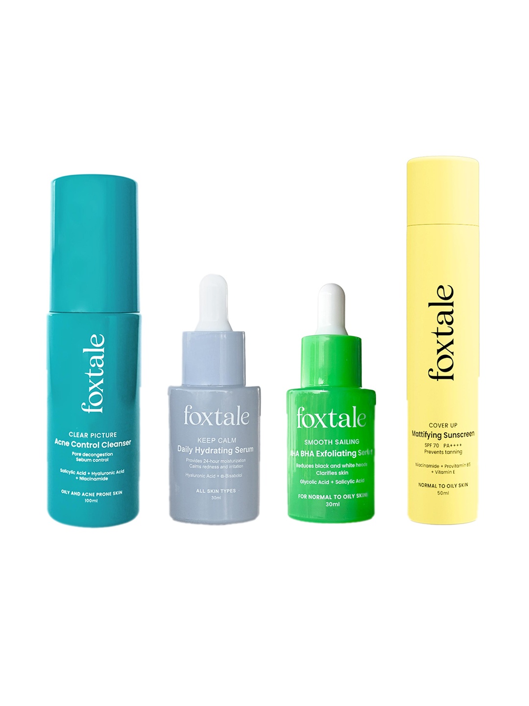 

FoxTale 4 Step Acne Routine Skin Care Gift Set, Teal