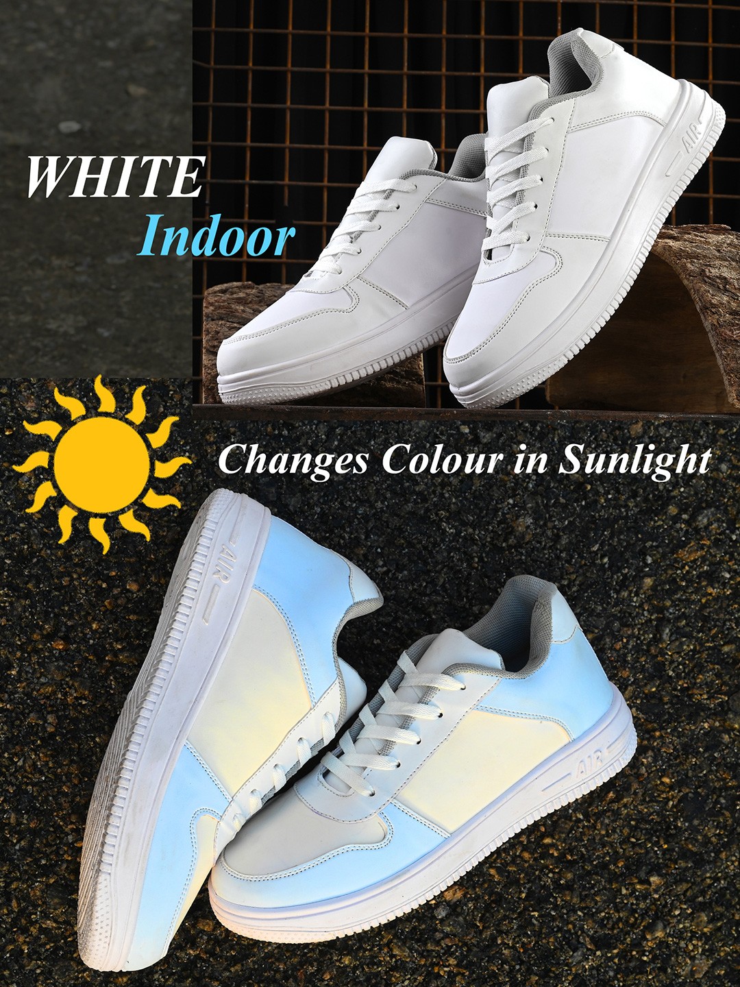 

BUCIK Men Running Air Max Sports Shoes, White