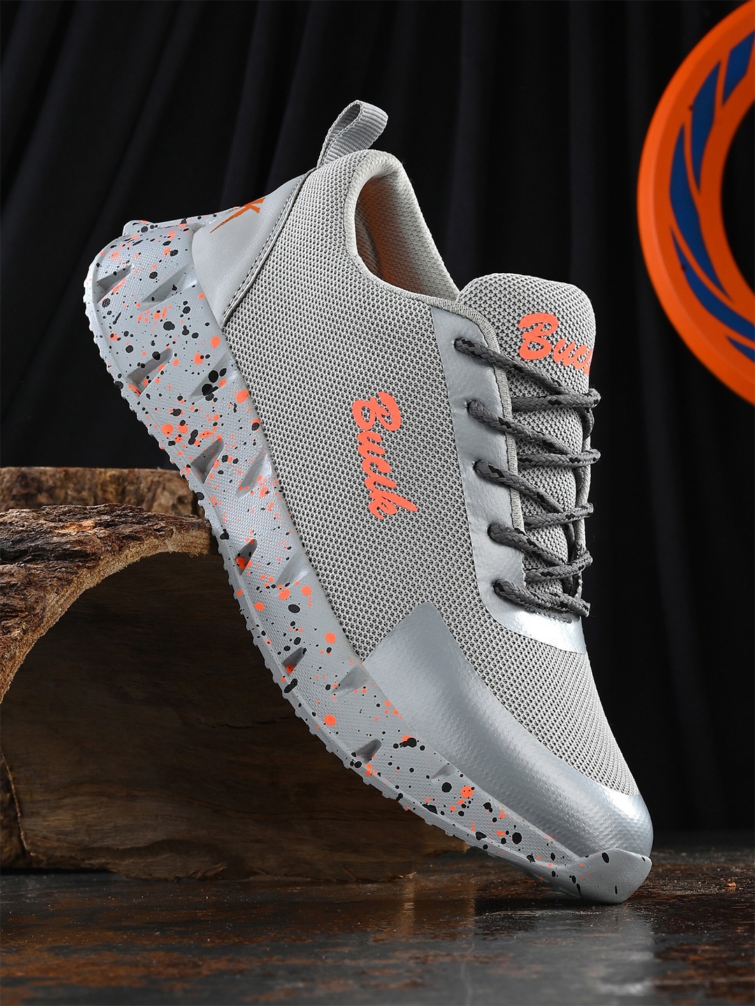 

BUCIK Men Running Air Max Lace-Up Non-Marking Shoes, Grey