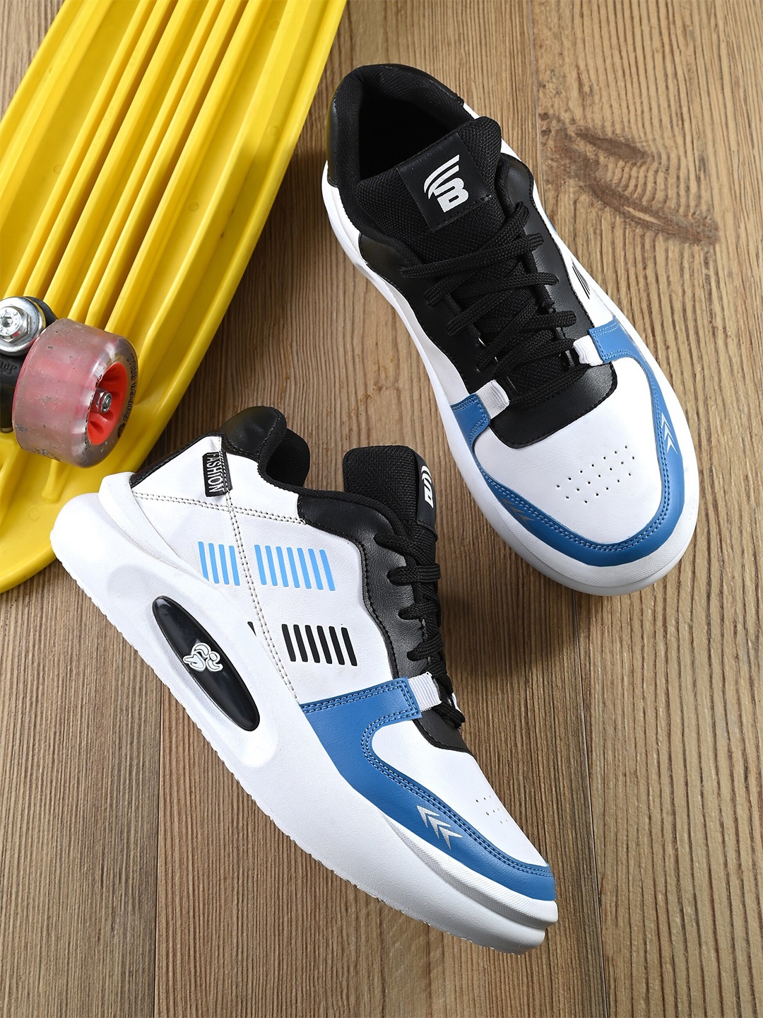 

BUCIK Men Running Air Max Lace-Up Non-Marking Shoes, White