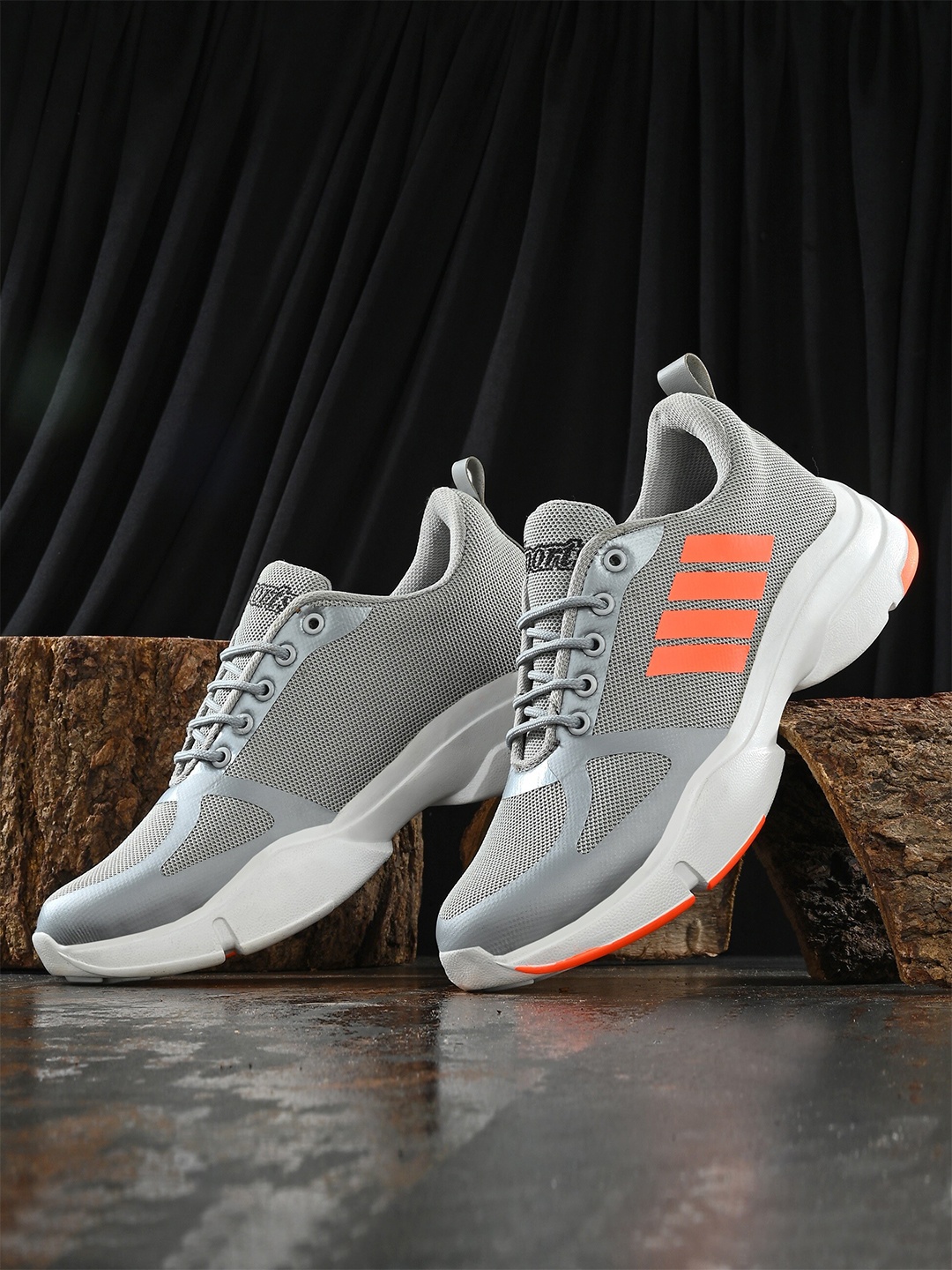 

BUCIK Men Running Non-Marking Shoes, Grey