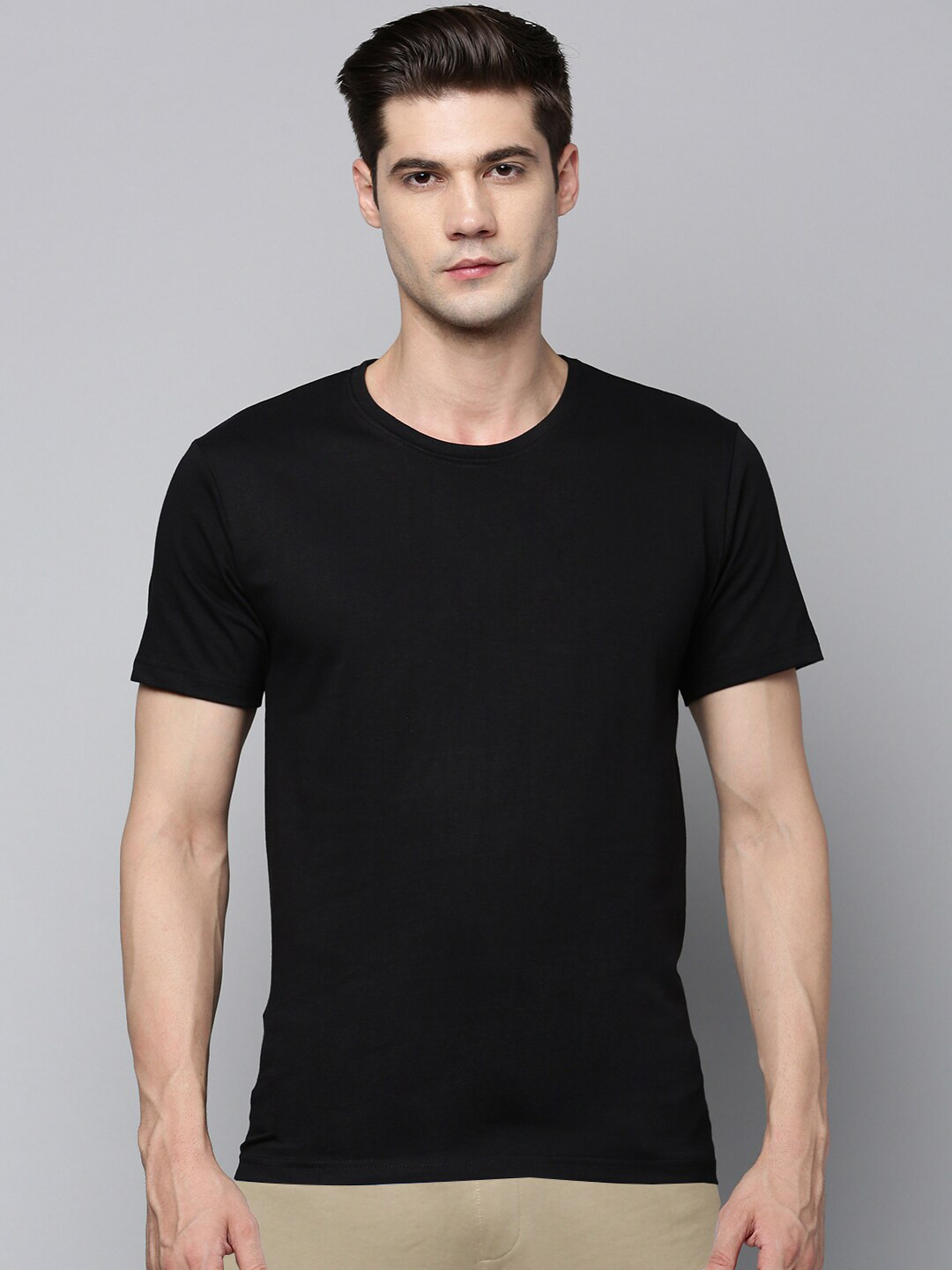 

Urban Dog Round Neck Pure Cotton T-shirt, Black