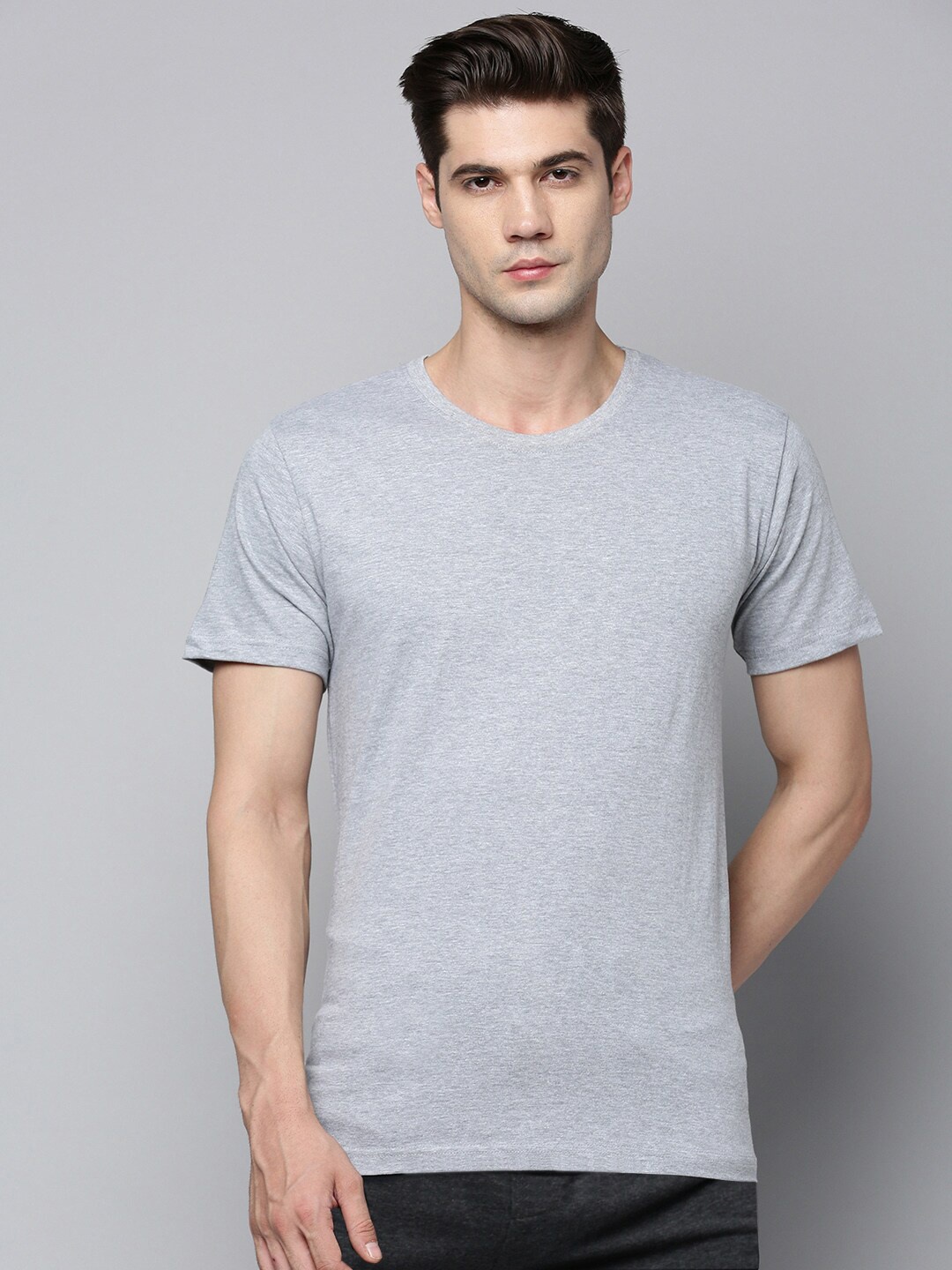 

Urban Dog Round Neck Pure Cotton T-shirt, Grey
