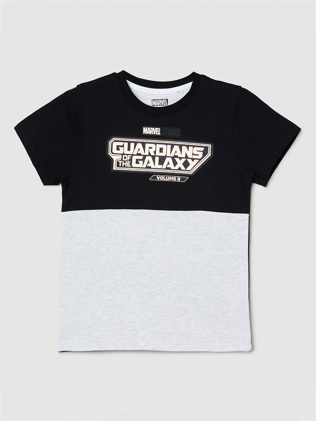 

max Boys Colourblocked Cotton T-shirt, Black