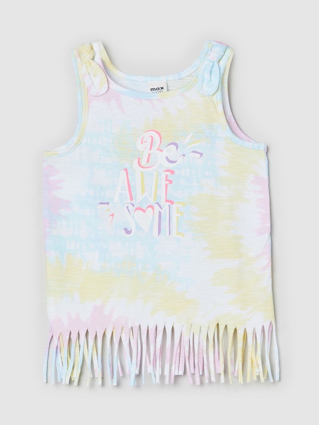 

max Girls Abstract Printed Cotton Top, White