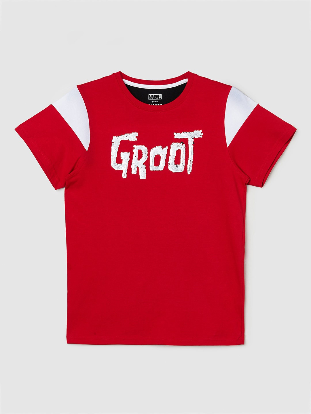

max Boys Typography Printed Cotton T-shirt, Red