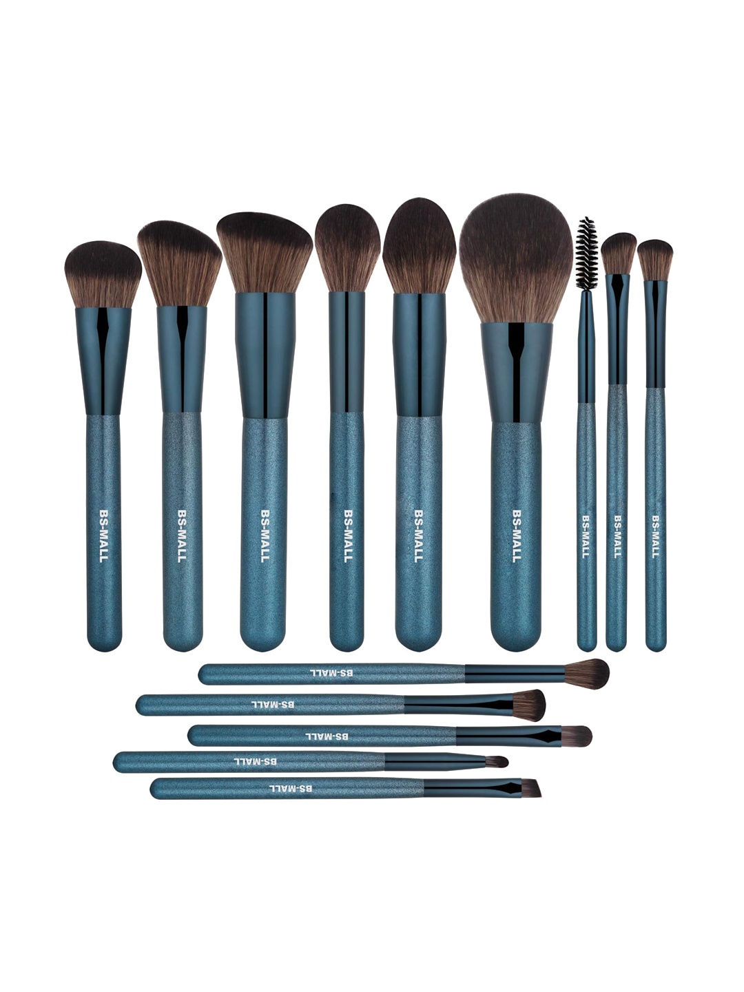 

BS-MALL Set of 14 Professional Foundation Concealer Eye shadows Blush Brush Kit, Blue