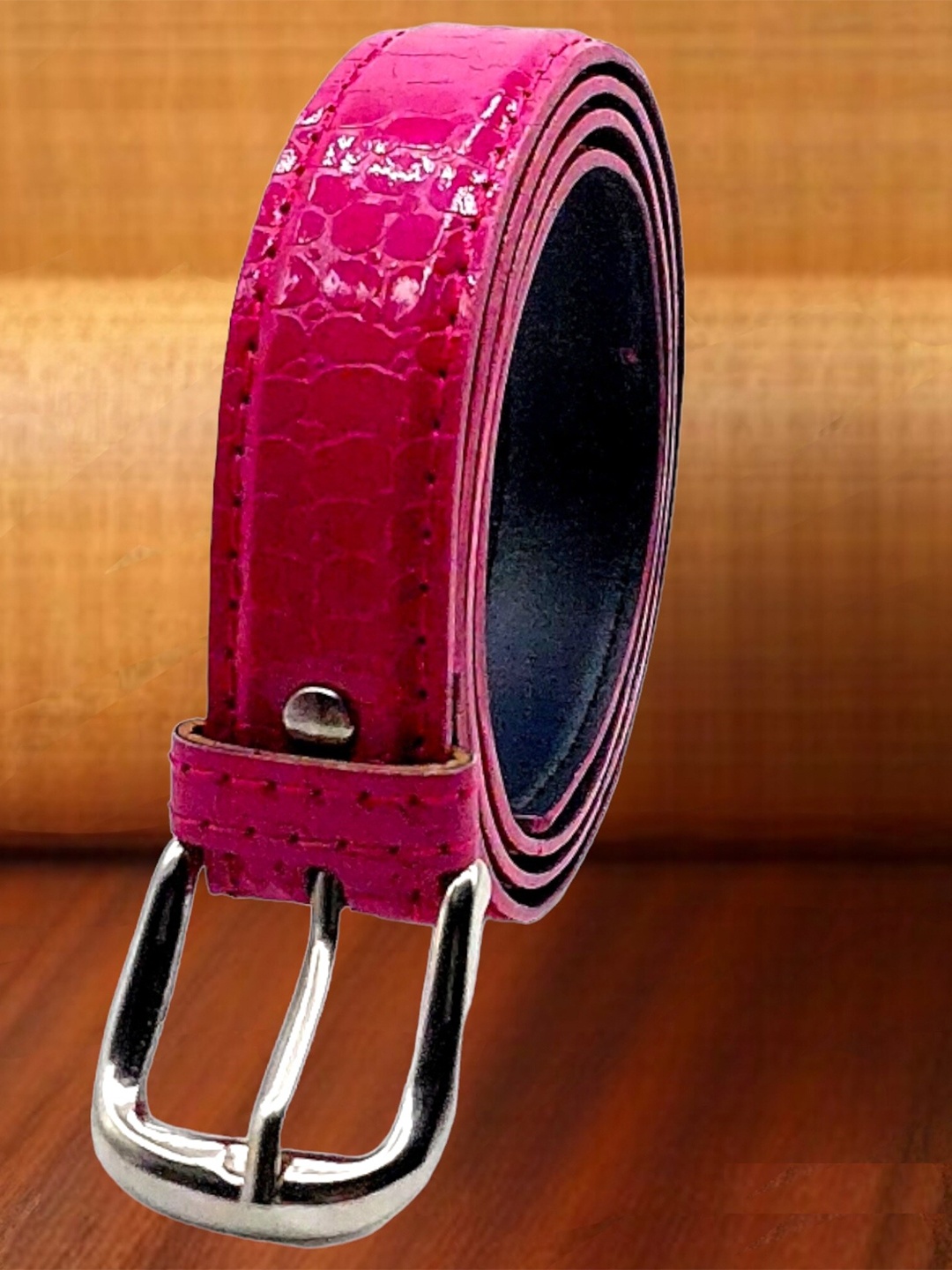 

DIAN Textured PU Belt, Pink