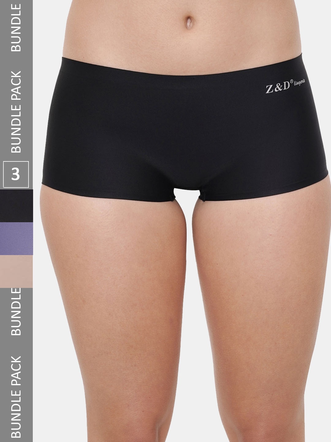 

Amour Secret Women Pack Of 3 Seamless Anti Bacterial Boy Short Briefs, Black