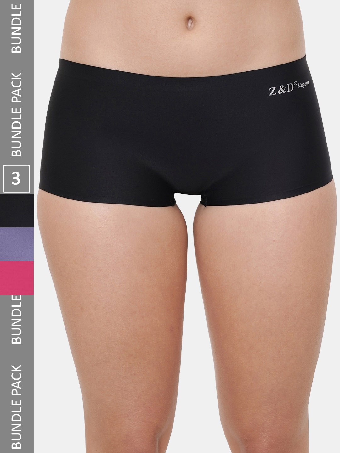 

Amour Secret Women Pack Of 3 Seamless Anti Bacterial Boy Short Briefs, Black