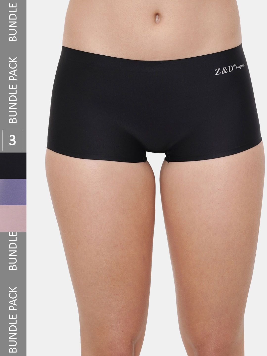 

Amour Secret Women Pack Of 3 Seamless Anti Bacterial Boy-Short Briefs, Black