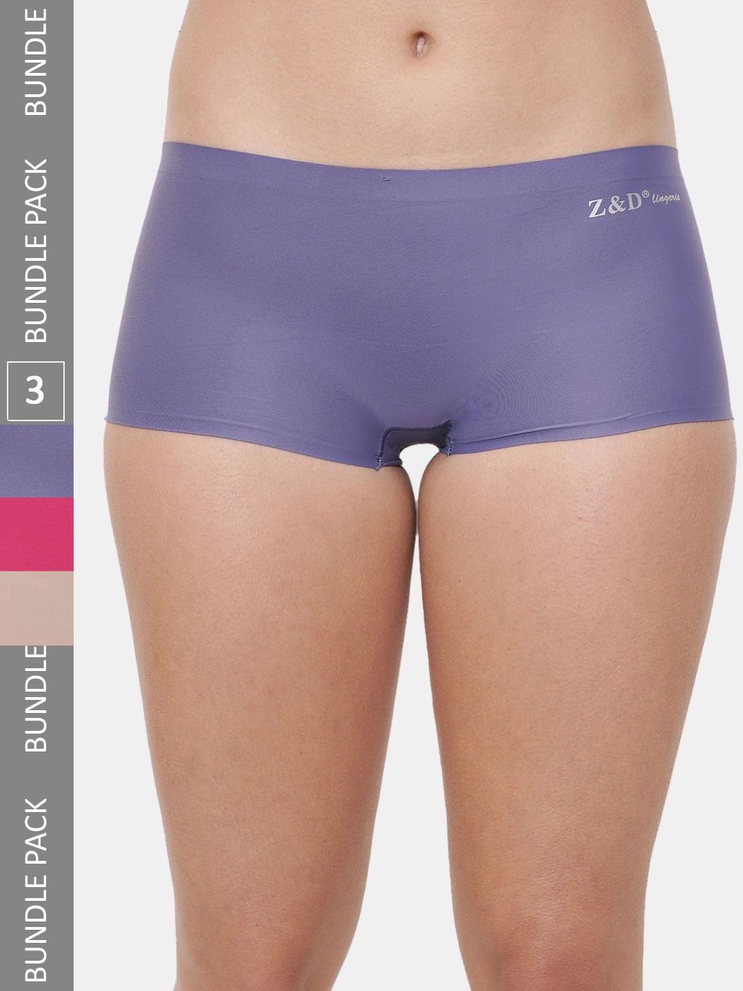 

Amour Secret Women Pack Of 3 Seamless Anti Bacterial Boy-Short Briefs, Blue