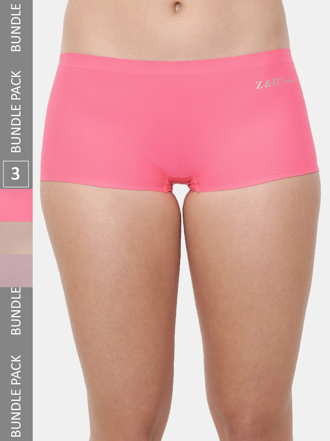 

Amour Secret Women Pack Of 3 Seamless Anti Bacterial Boy-Short Briefs, Coral