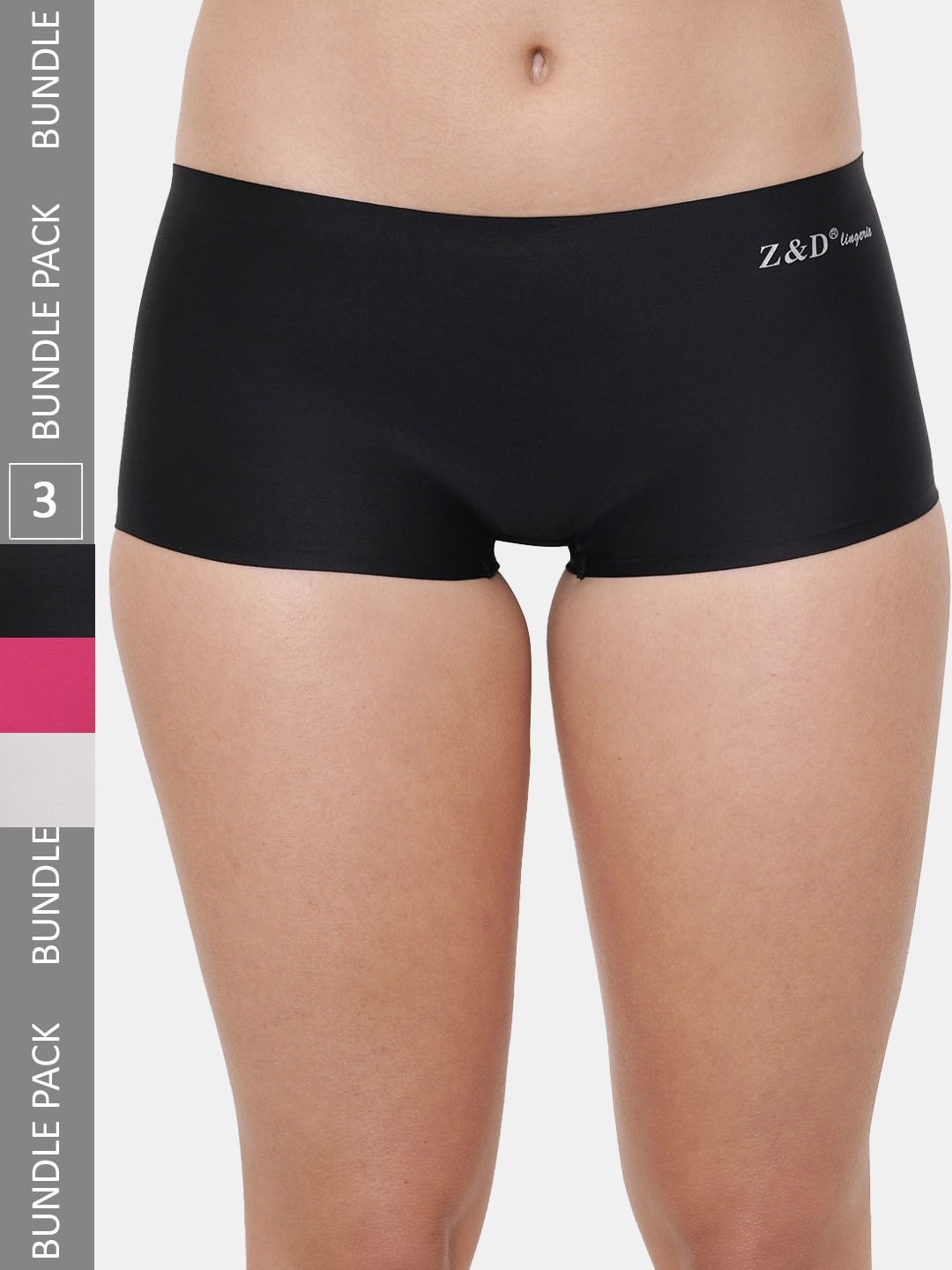 

Amour Secret Women Pack Of 3 Seamless Anti Bacterial Boy-Short Briefs, Black