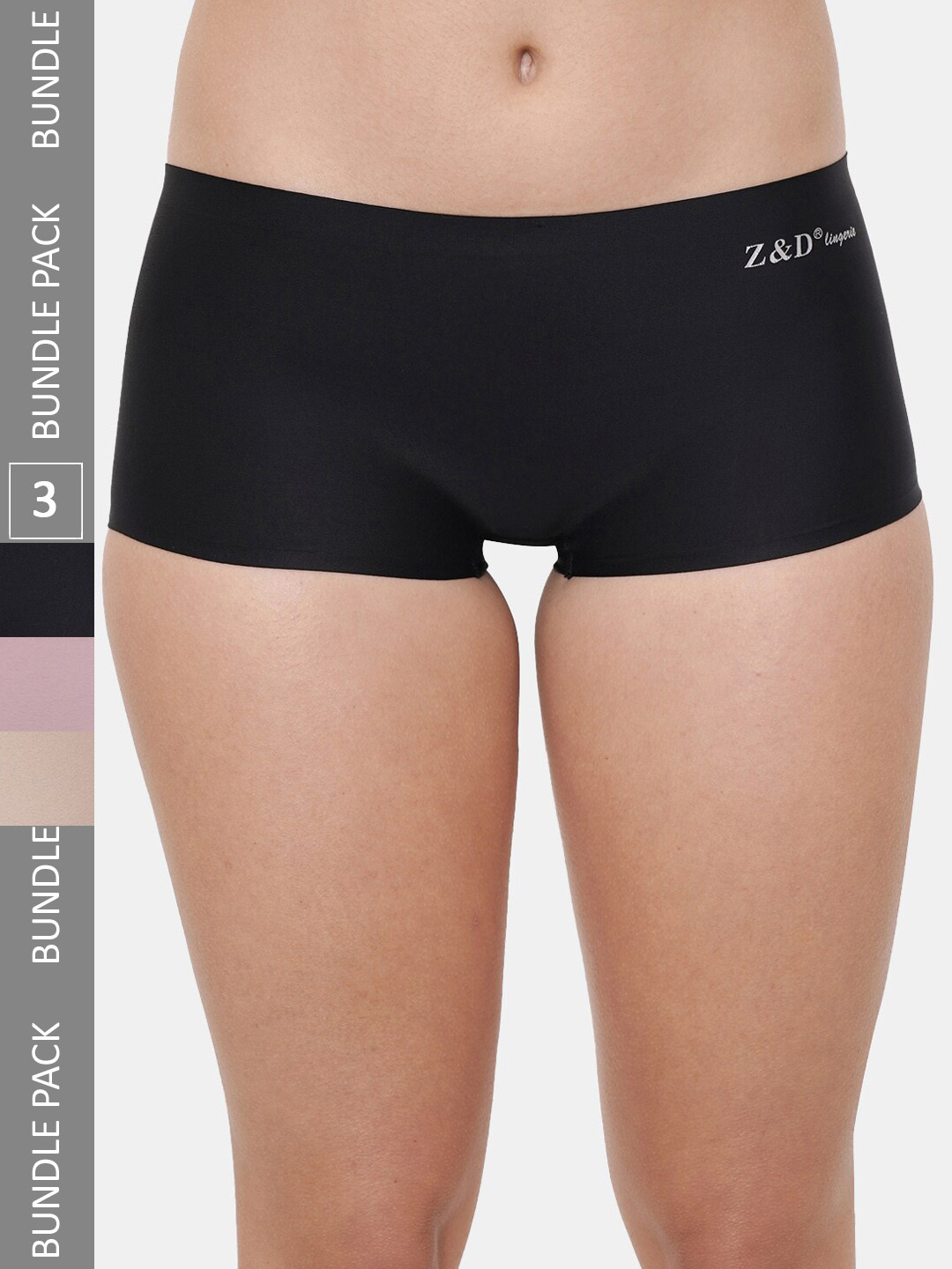 

Amour Secret Women Pack Of 3 Seamless Anti Bacterial Boy-Short Briefs, Black