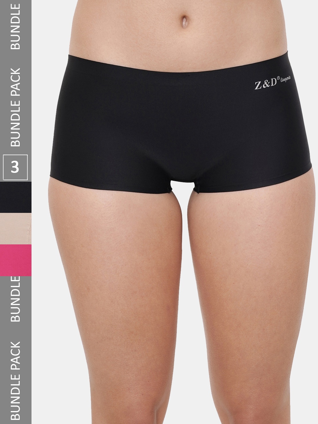 

Amour Secret Women Pack Of 3 Seamless Anti Bacterial Boy-Short Briefs, Black