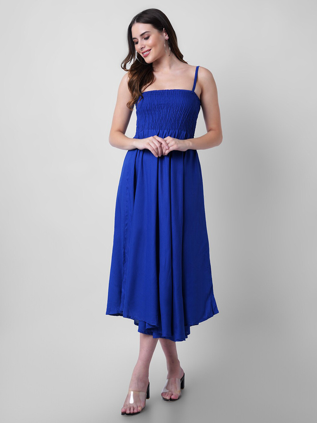 

KALINI Blue Fit & Flare Midi Dress