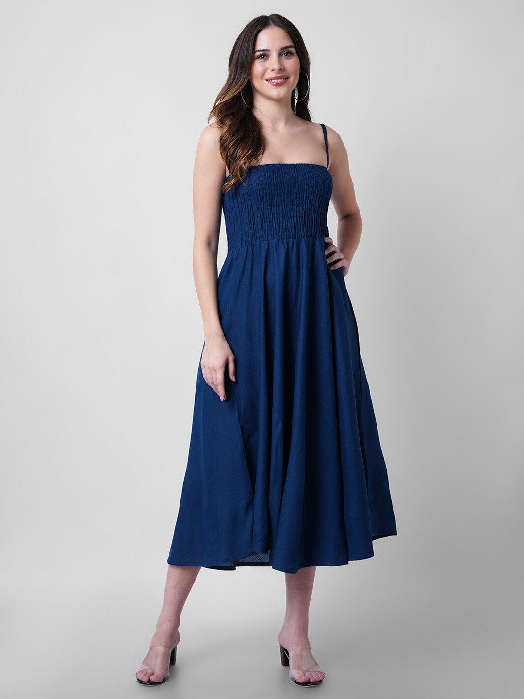 

KALINI Blue Fit & Flare Midi Dress