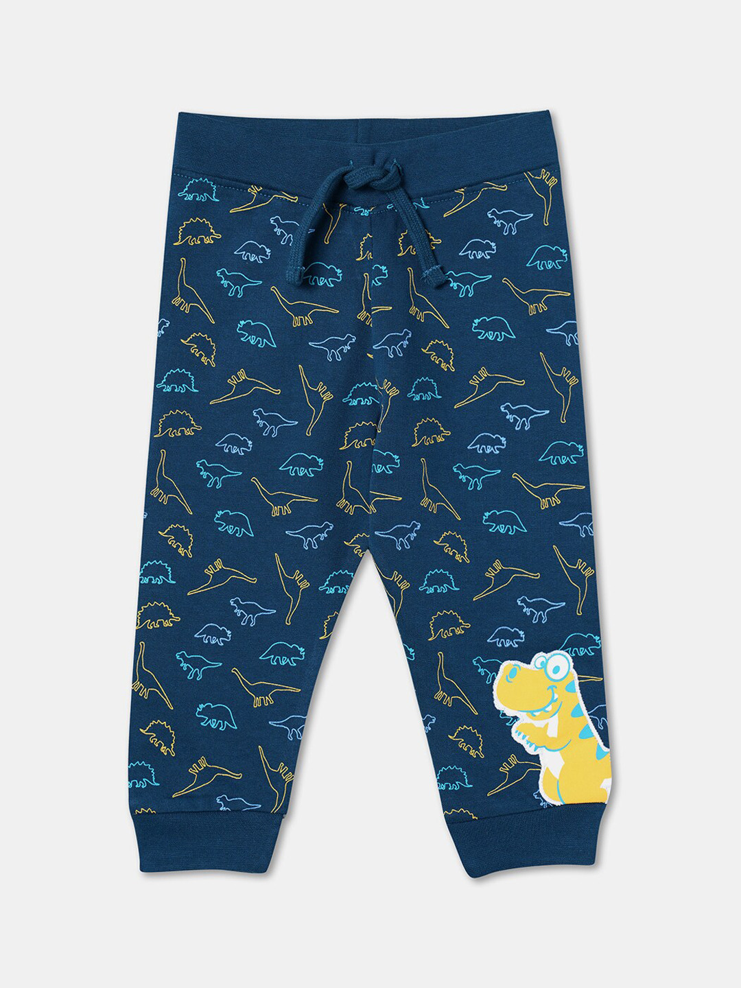 

R&B Boys Graphic Printed Cotton Relaxed-Fit Joggers, Blue