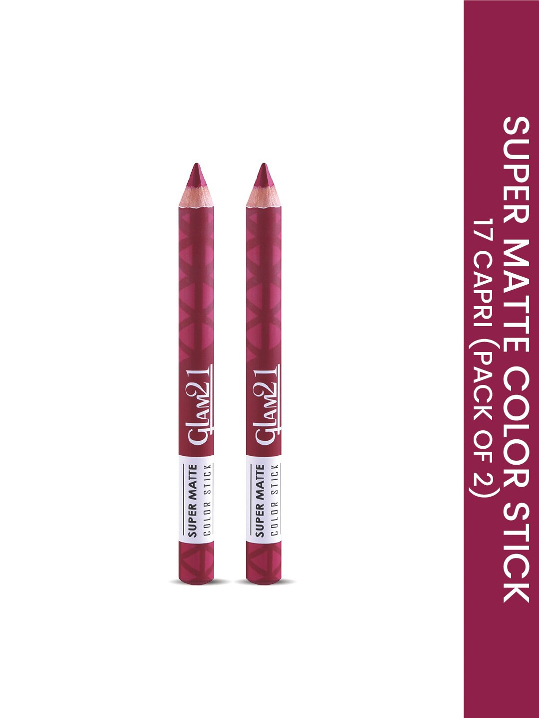 

GLAM21 Set Of 2 Super Matte Non-Drying Long-Lasting Colorstick - Capri 17, Burgundy