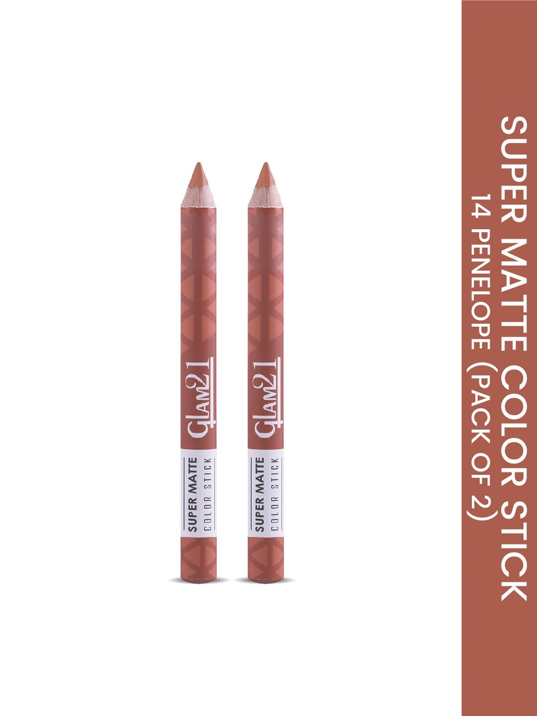 

GLAM21 Set Of 2 Super Matte Non-Drying Long-Lasting Colorstick - Penelope 14, Nude