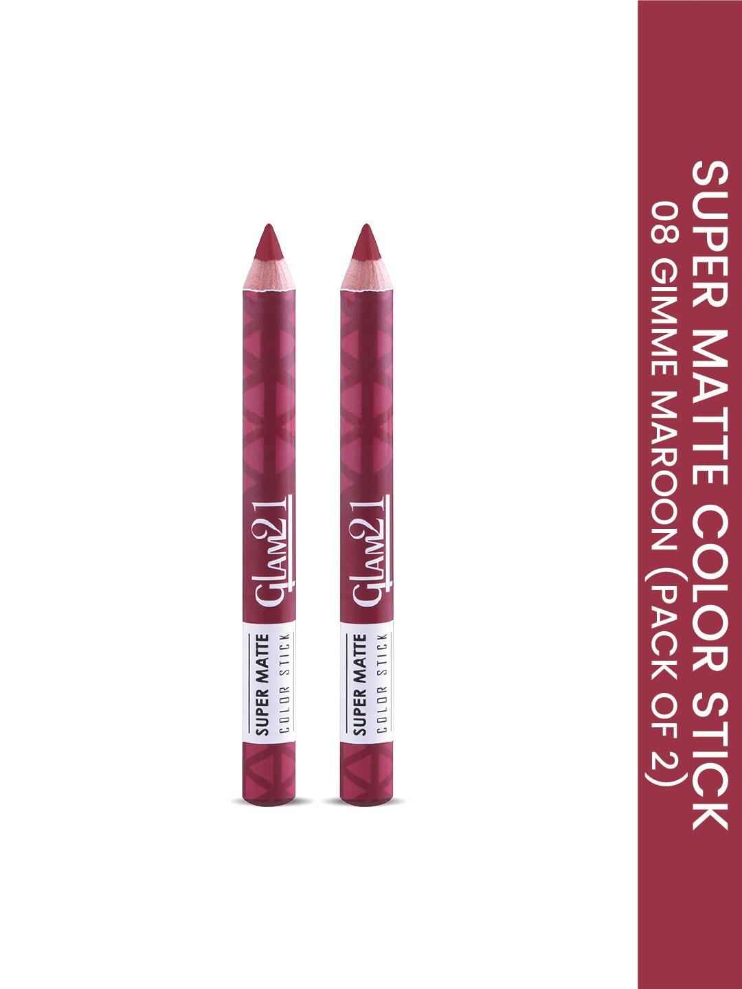 

GLAM21 Set Of 2 Super Matte Non-Drying Long-Lasting Colorstick - Gimme Maroon 08