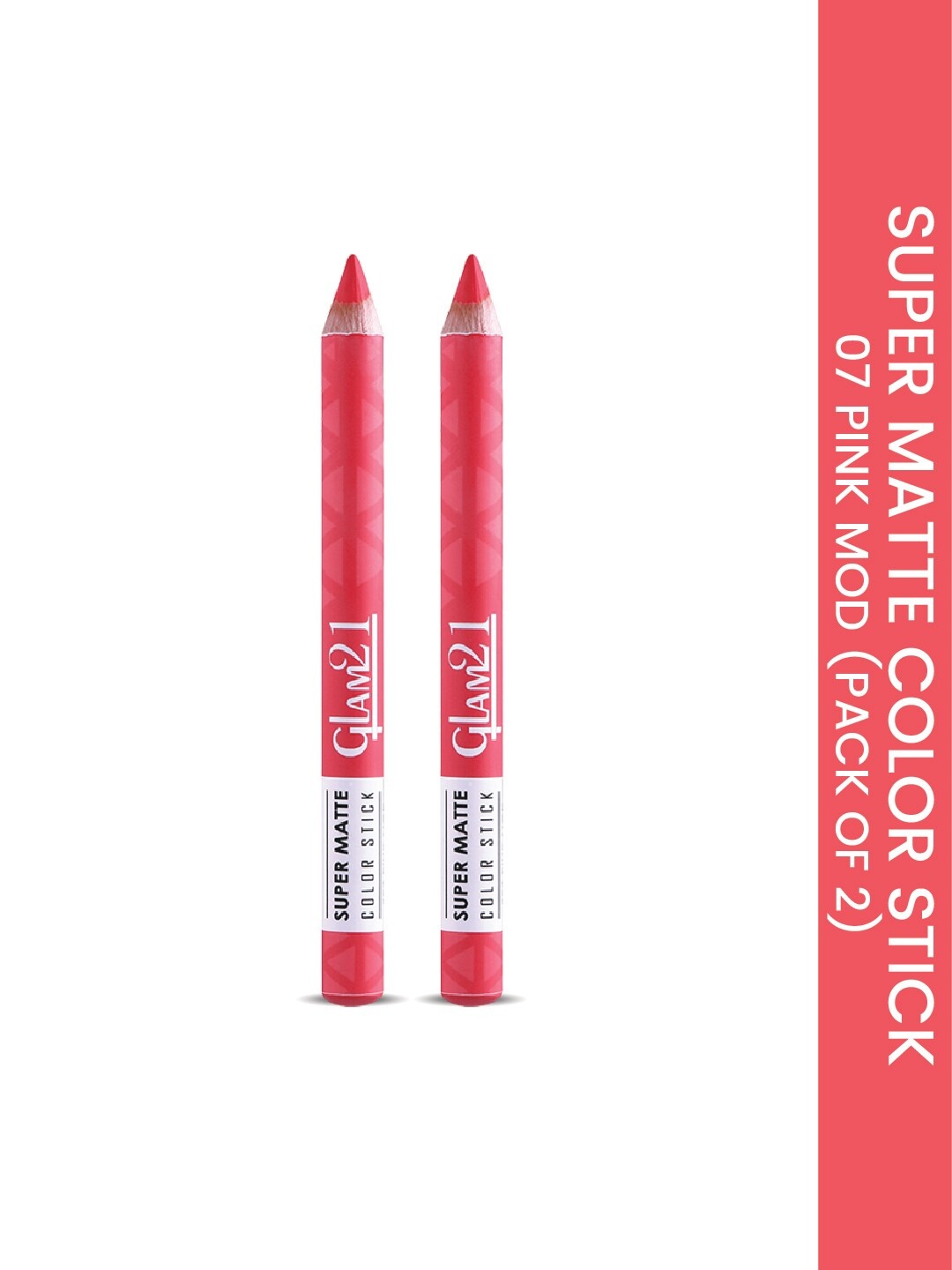 

GLAM21 Set Of 2 Super Matte Non-Drying Long-Lasting Colorstick - Pink Mod 07