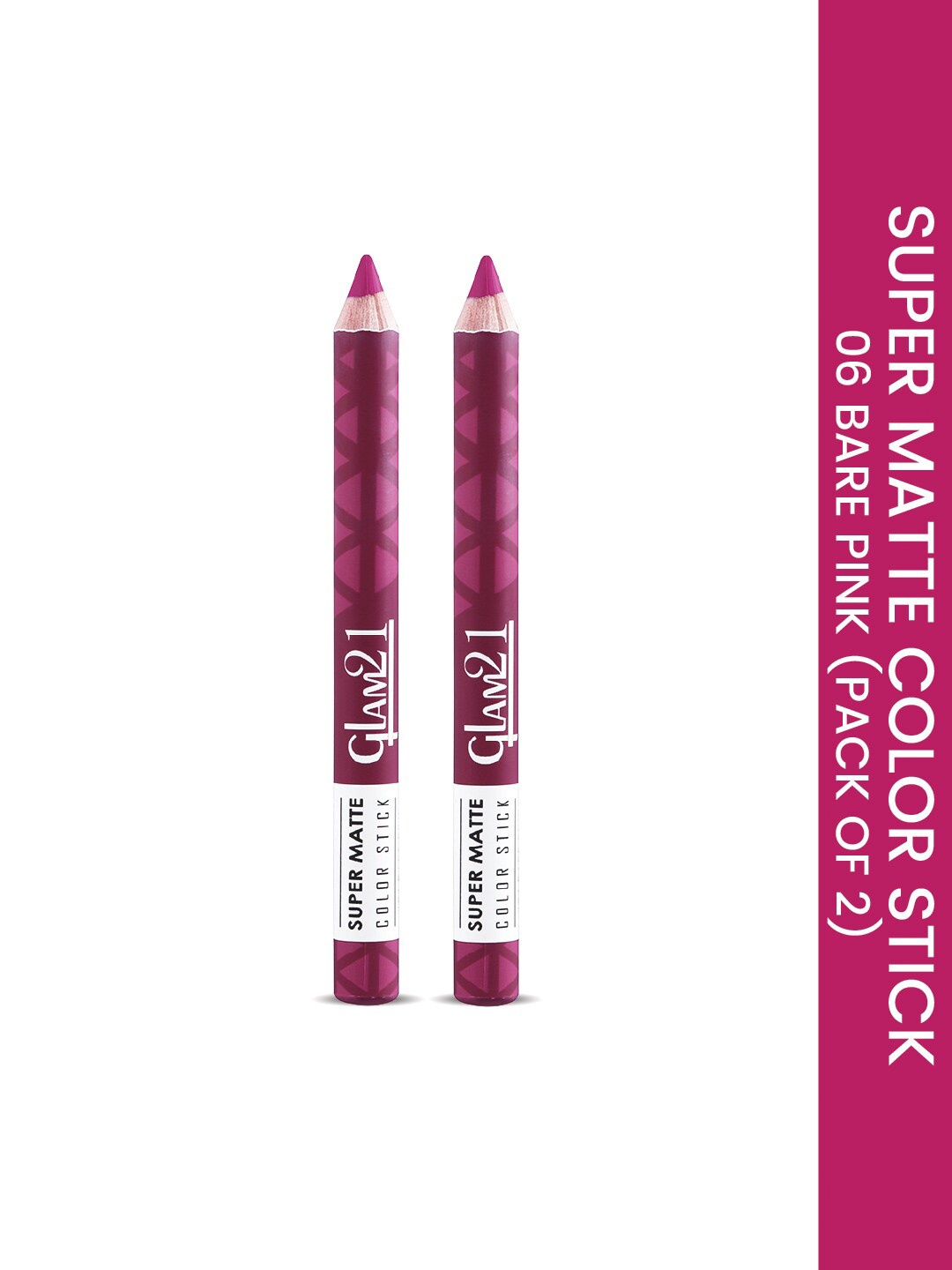 

GLAM21 Set Of 2 Super Matte Non-Drying Long-Lasting Colorstick - Barbie Pink 06