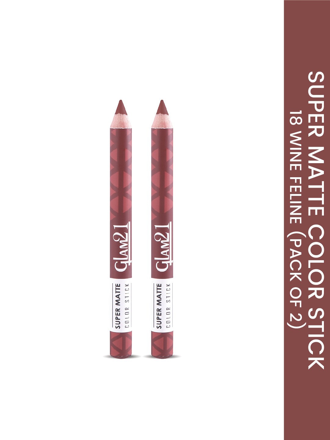 

GLAM21 Set Of 2 Super Matte Non-Drying Long-Lasting Colorstick - Wine Feline 18, Burgundy