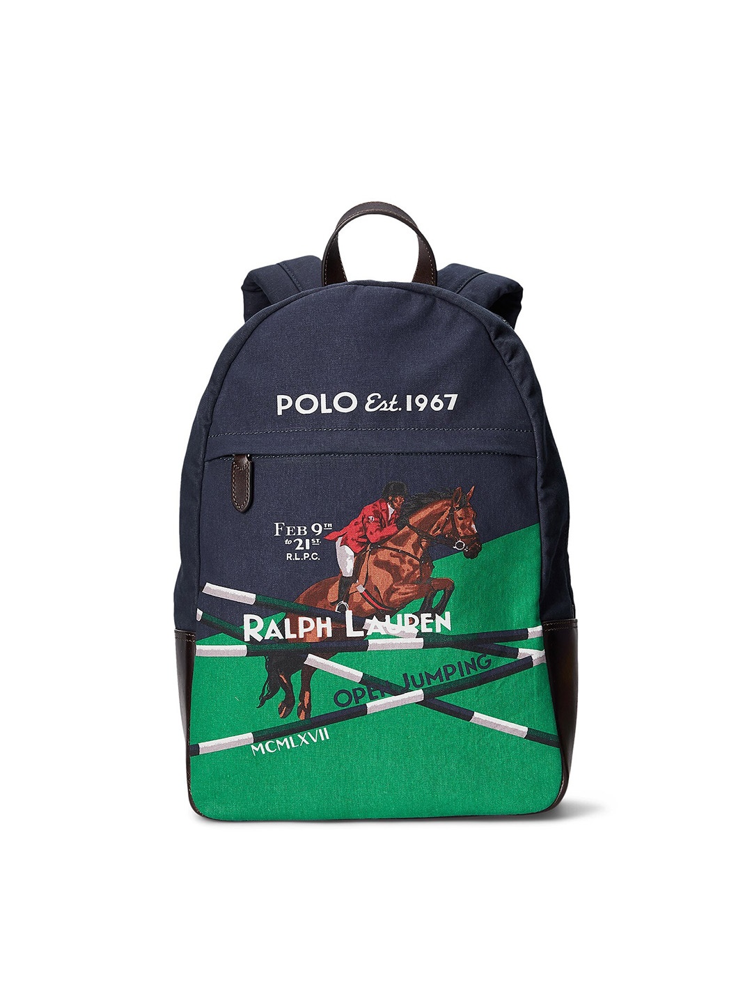 

Polo Ralph Lauren Men Equestrian Printed Canvas Backpack, Navy blue