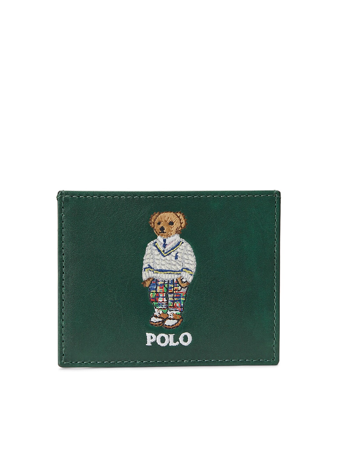 

Polo Ralph Lauren Men Polo Bear-Printed Leather Card Case, Green