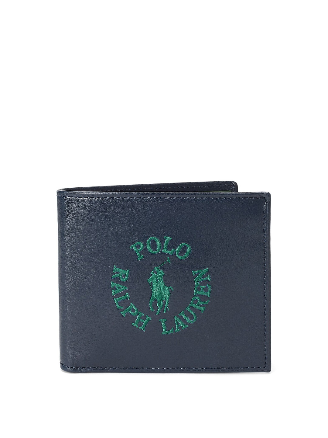 

Polo Ralph Lauren Men Logo Printed Nappa Leather Billfold Wallet, Navy blue