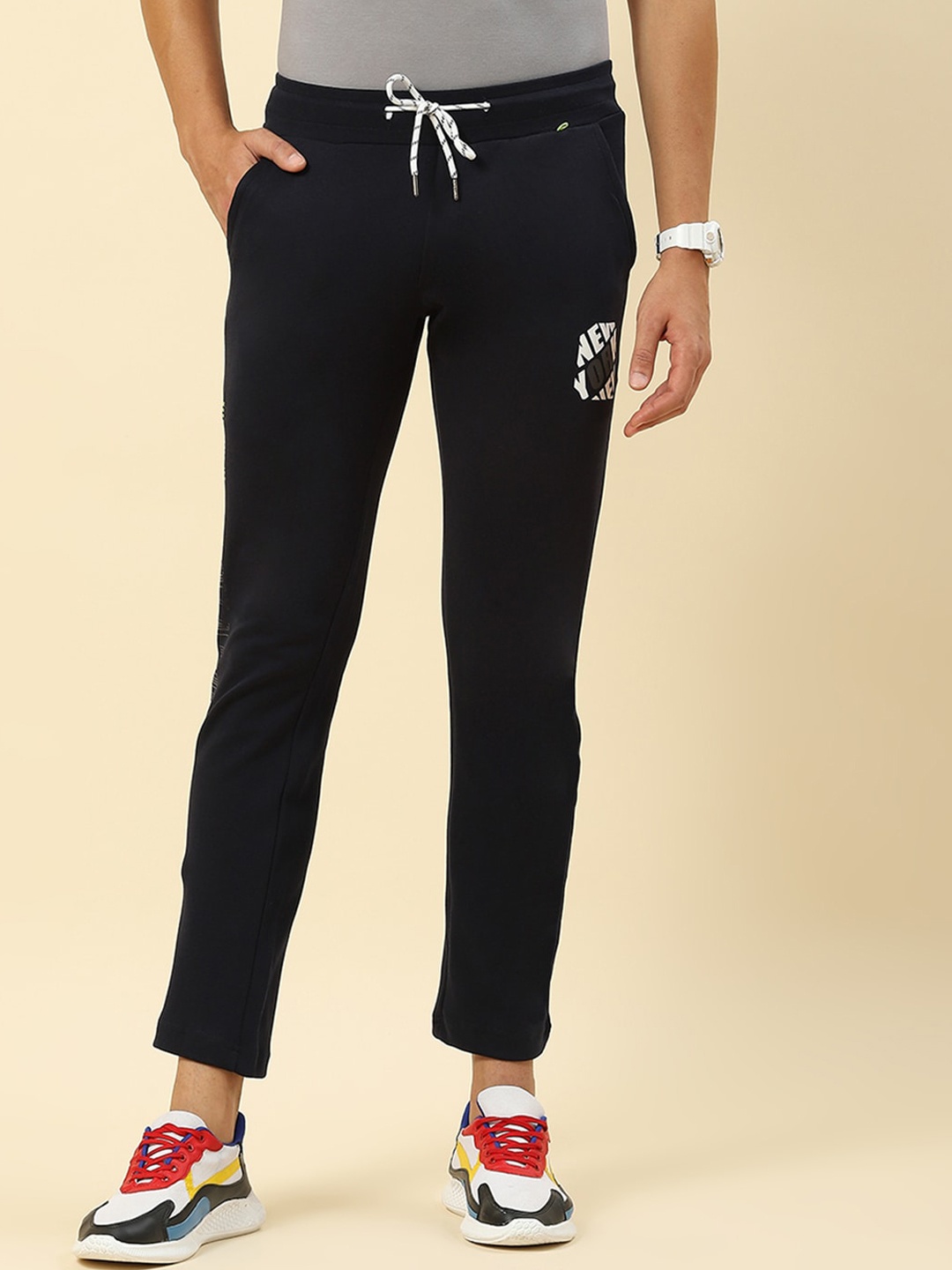 

Monte Carlo Men Mid Rise Track Pants, Navy blue