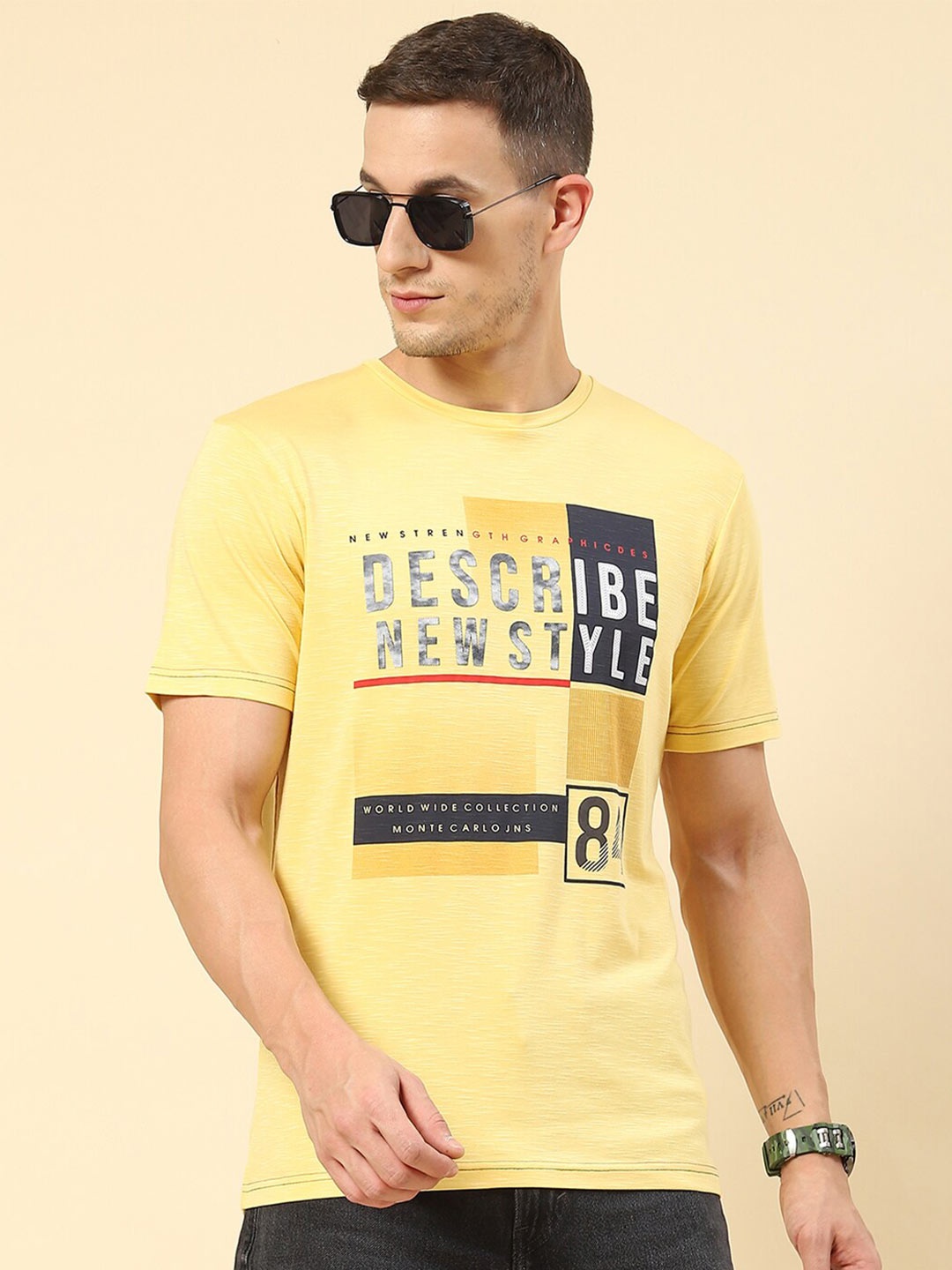 

Monte Carlo Typography Printed T-shirt, Yellow