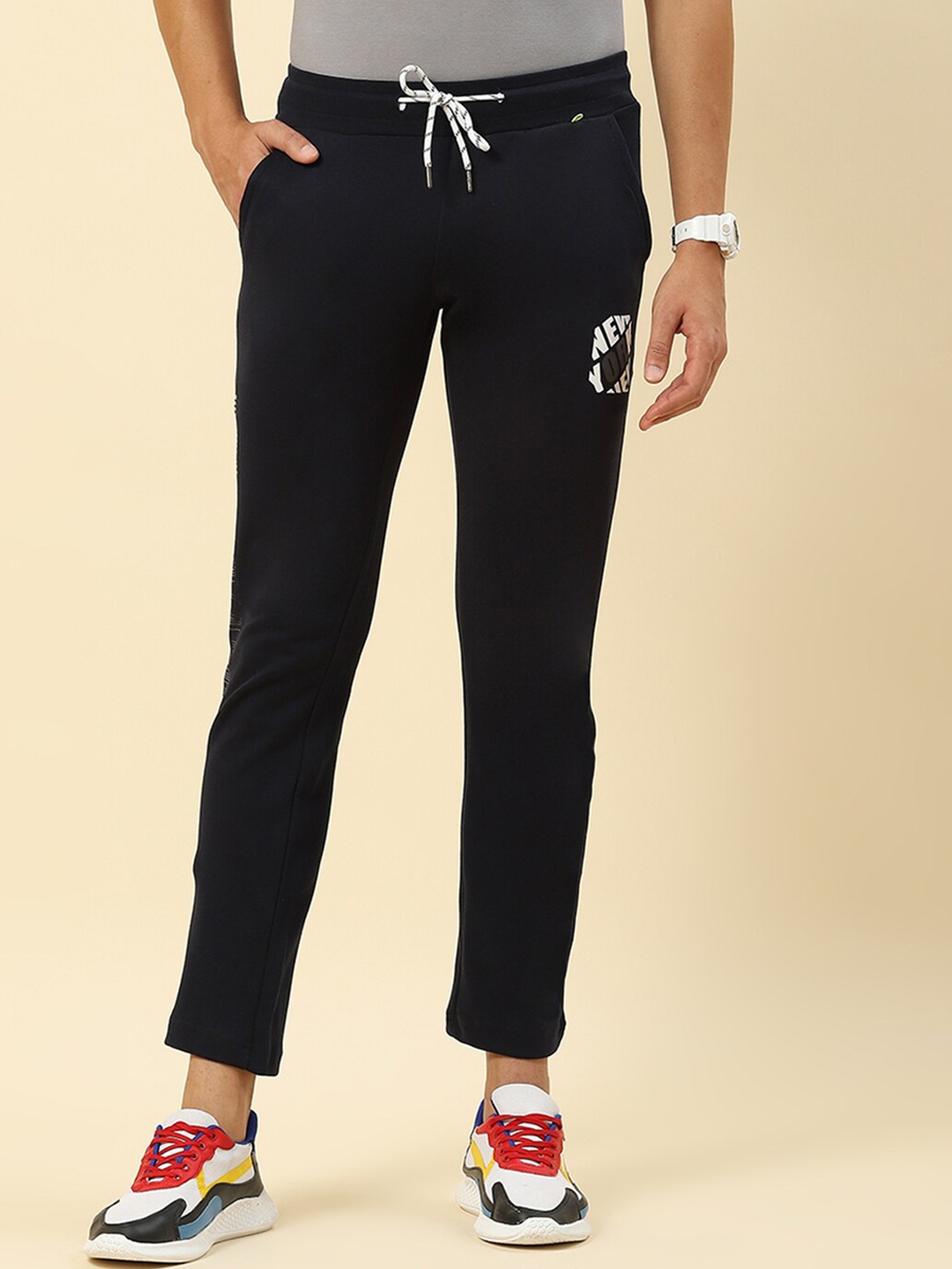 

Monte Carlo Men Mid Rise Track Pants, Navy blue