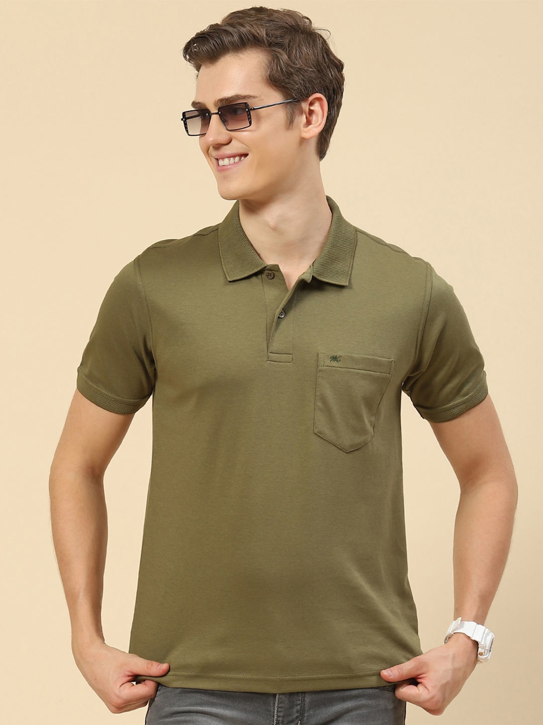 

Monte Carlo Polo Collar Pockets T-shirt, Olive