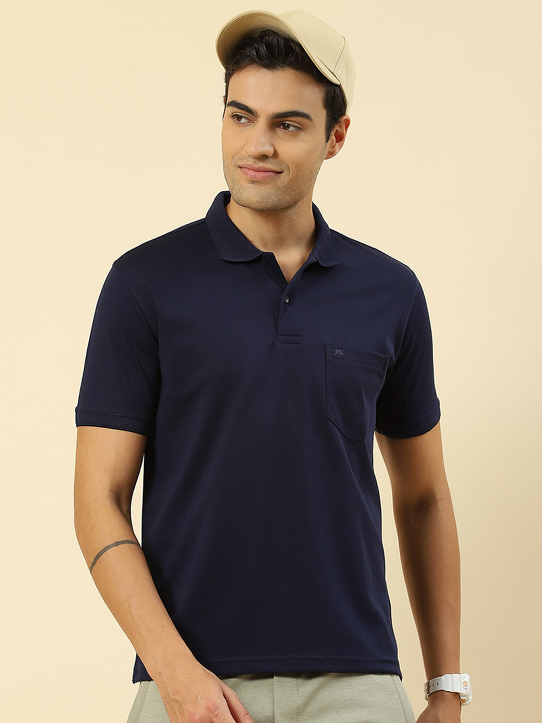 

Monte Carlo Polo Collar Casual Cotton T-shirt, Navy blue