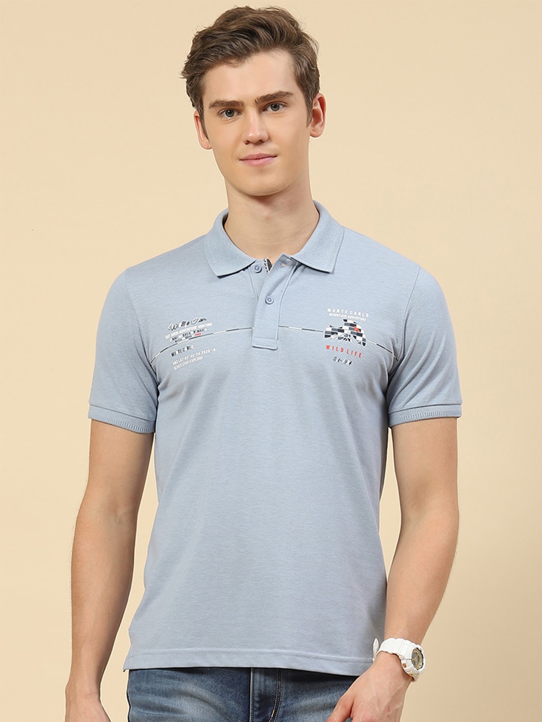 

Monte Carlo Polo Collar T-shirt, Grey