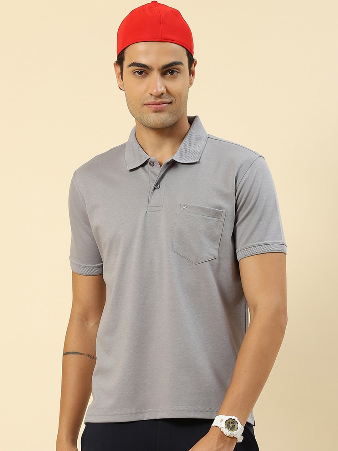 

Monte Carlo Polo Collar Regular Fit T-shirt, Grey