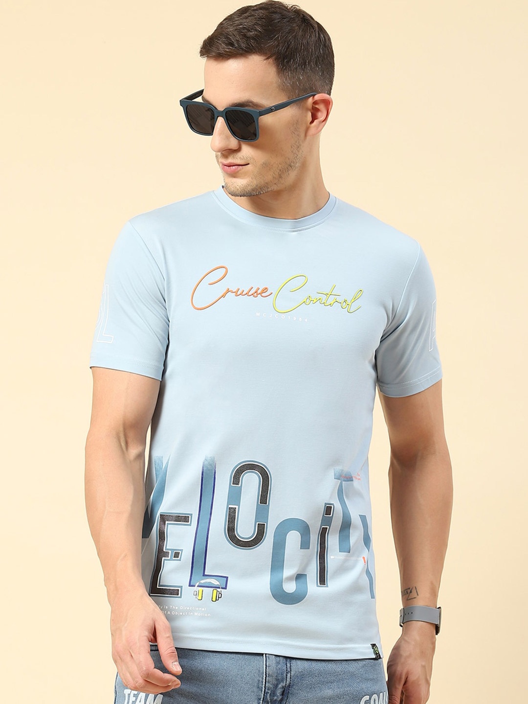 

Monte Carlo Typography Printed Round Neck T-Shirt, Blue
