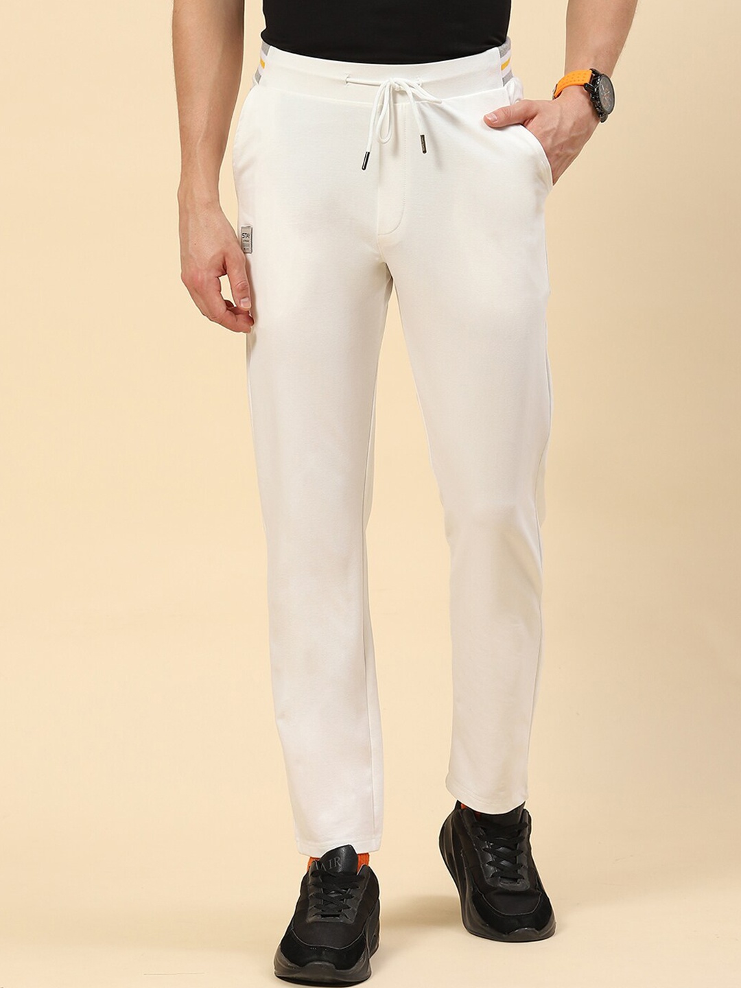 

Monte Carlo Men Plus Size Mid-Rise Track Pants, White