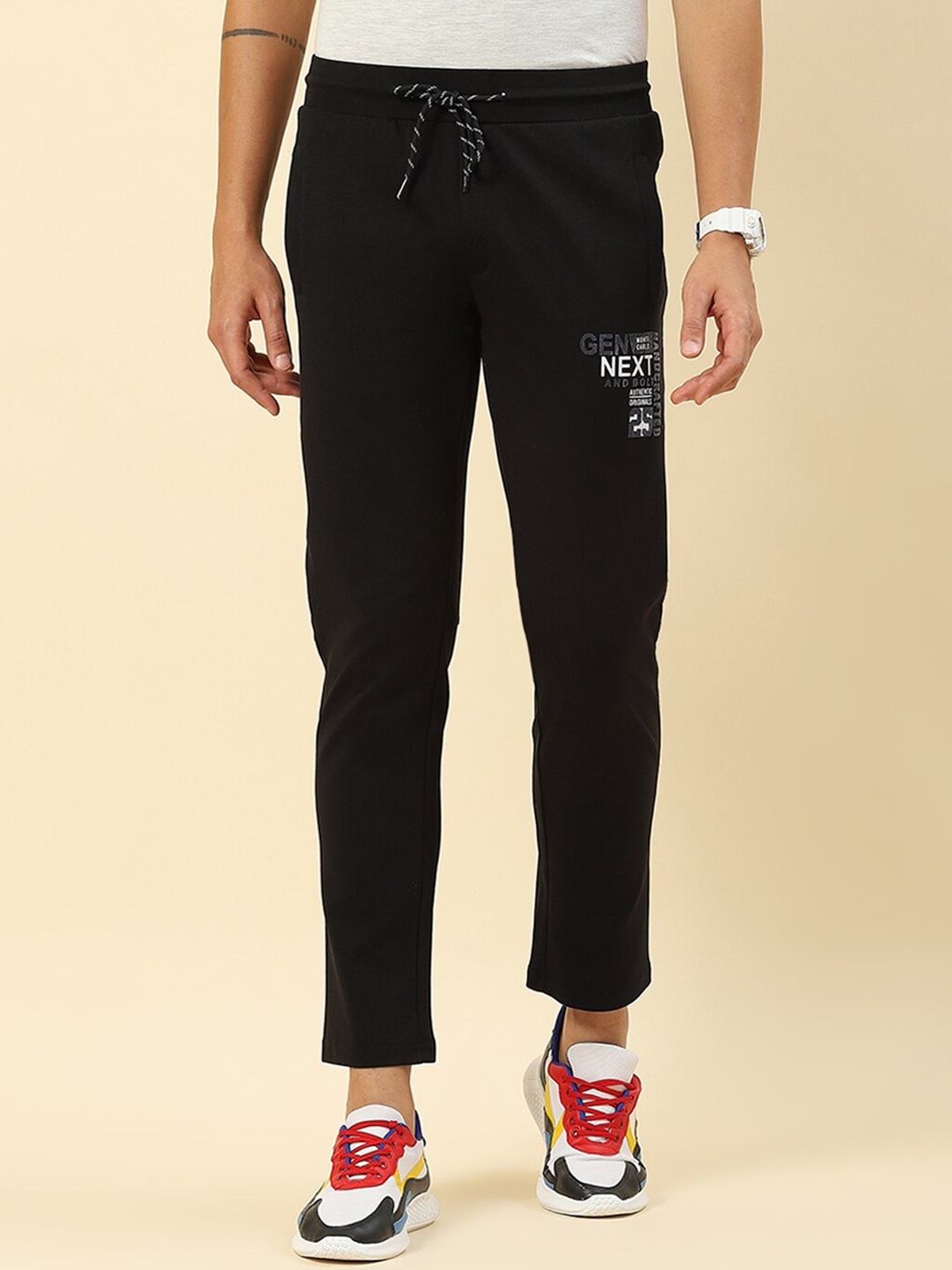 

Monte Carlo Men Mid Rise Track Pants, Black