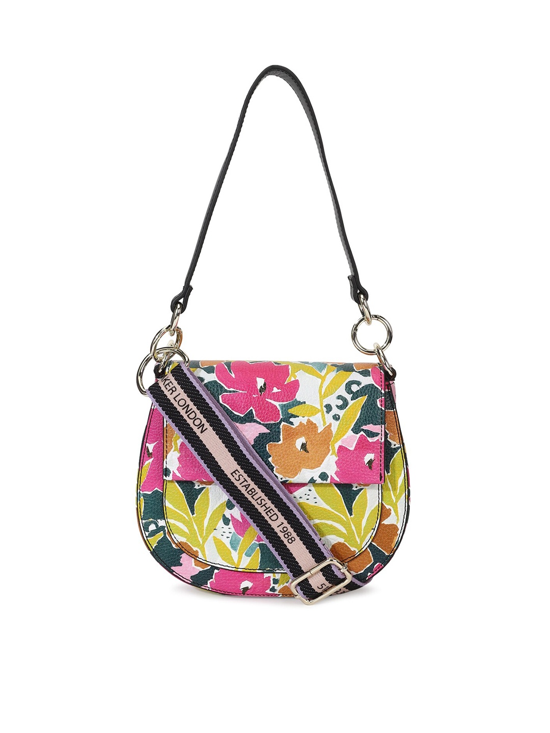 

Ted Baker Floral Printed Leather Structured Sling Bag, White