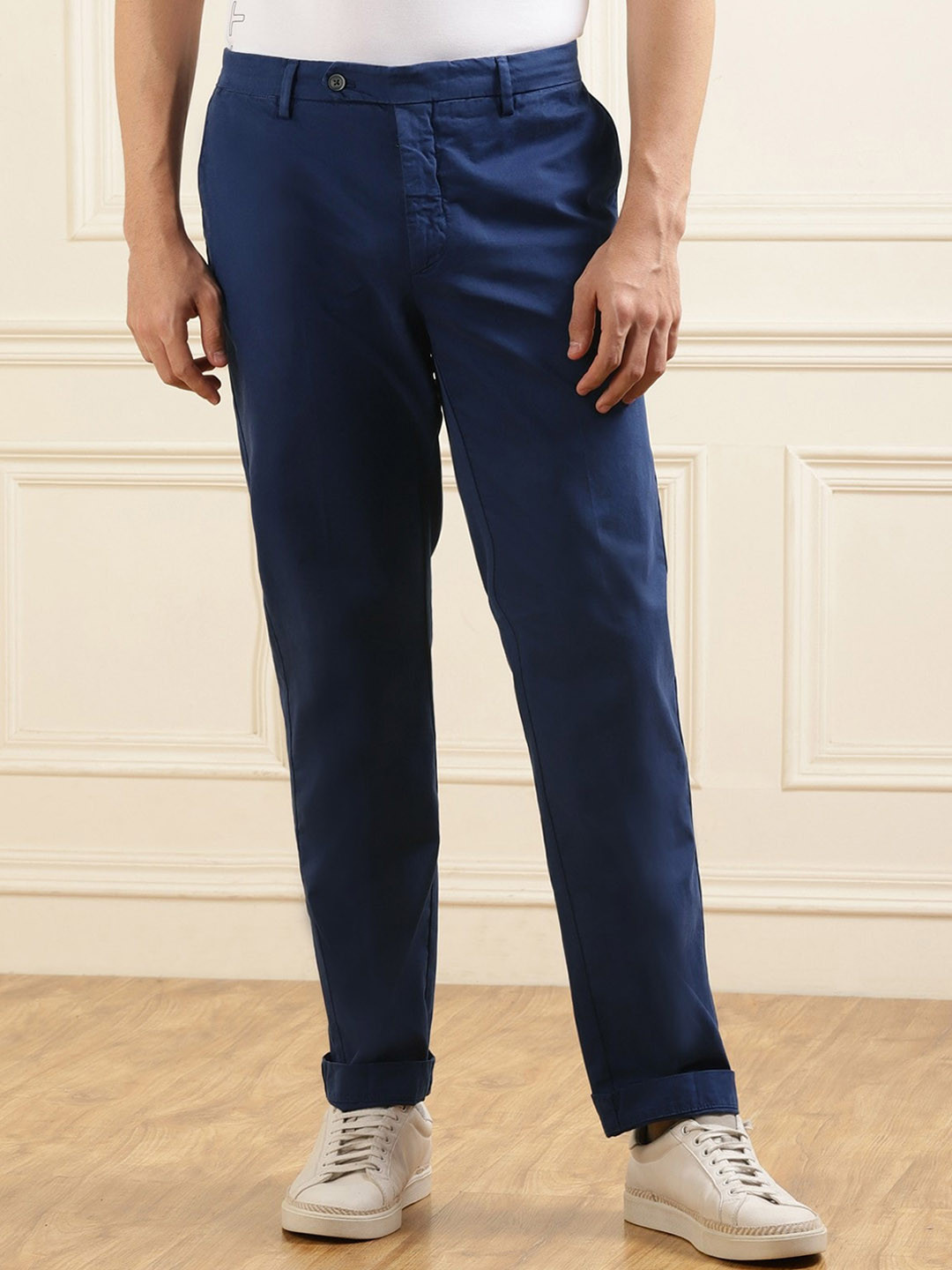 

HACKETT LONDON Men Mid-Rise Chinos Trousers, Blue