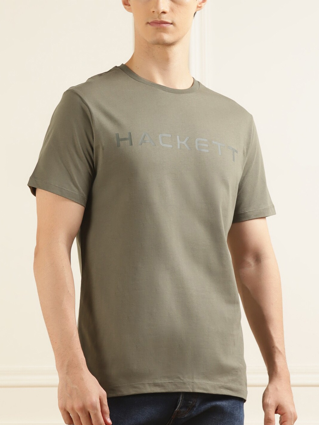 

HACKETT LONDON Typography Printed Cotton T-shirt, Olive